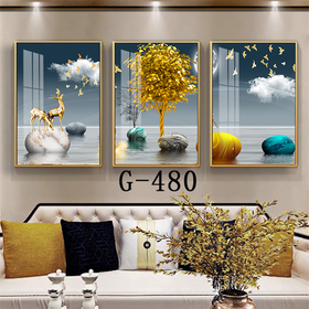 File tranh bộ 3 trừu tượng hiện đại - G-480