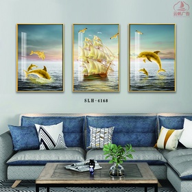 File of Sailboat and Golden Dolphin Artwork - SLH-4168